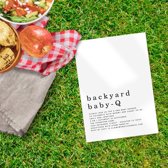 Minimalist Backyard Baby Q BBQ Shower Invitation (Creator Uploaded)