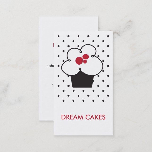 Minimalist Baker Bakery Cupcake Business Card (Front/Back)