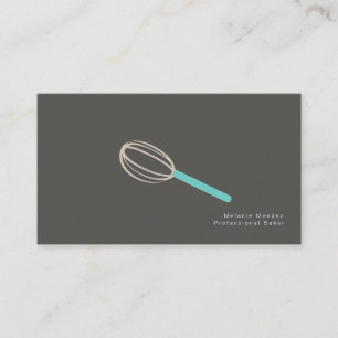Minimalist Baker Cake Whisk Logo Bakery Business Card