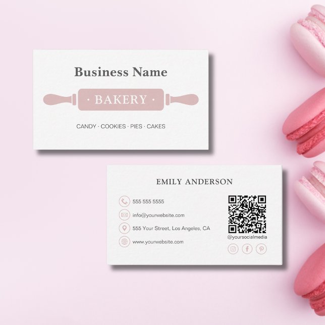 Minimalist Bakery QR Social Media Business Card (Minimalist Bakery QR Social Media Business Card)