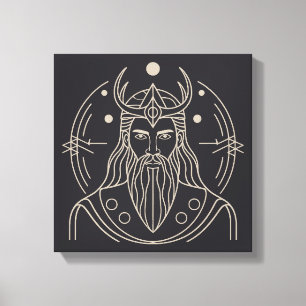 Minimalist Baldr Norse God Vector Art Canvas Print