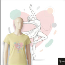 Minimalist Ballerina Sketch Pastel Heart Backgroun