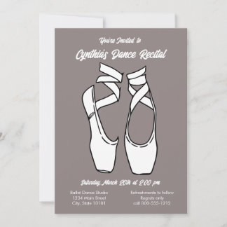 Minimalist Ballet Dance Recital Invitation
