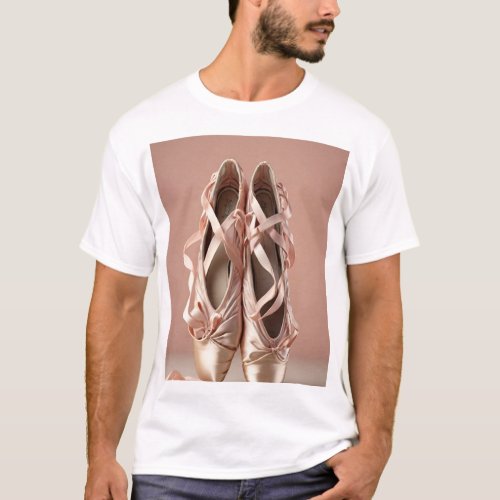 Minimalist Ballet Shoes T_Shirt Design