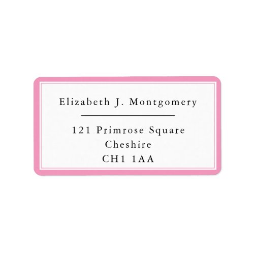 Minimalist Ballet Slipper Pink Return Address Label