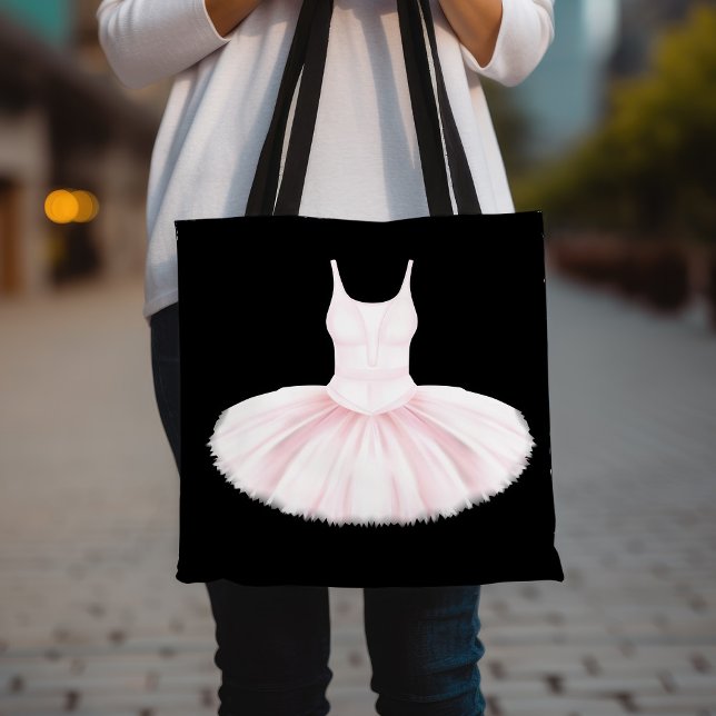 Minimalist Ballet Tutu Pink and Black Tote Bag (Creator Uploaded)