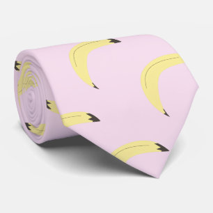 Minimalist Banana Repeat Pattern Fruit Neck Tie