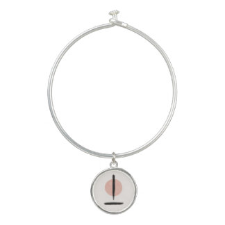 Minimalist Bangle Bracelet with Round Charm 