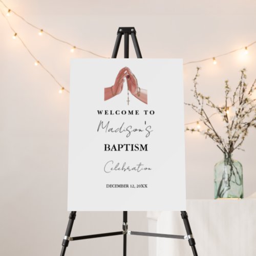 Minimalist Baptism Communion Welcome Sign
