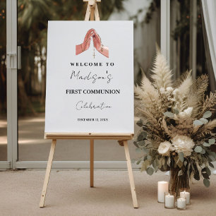 Minimalist Baptism Communion Welcome Sign