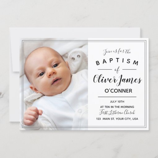 Minimalist Baptism Invitation | Zazzle