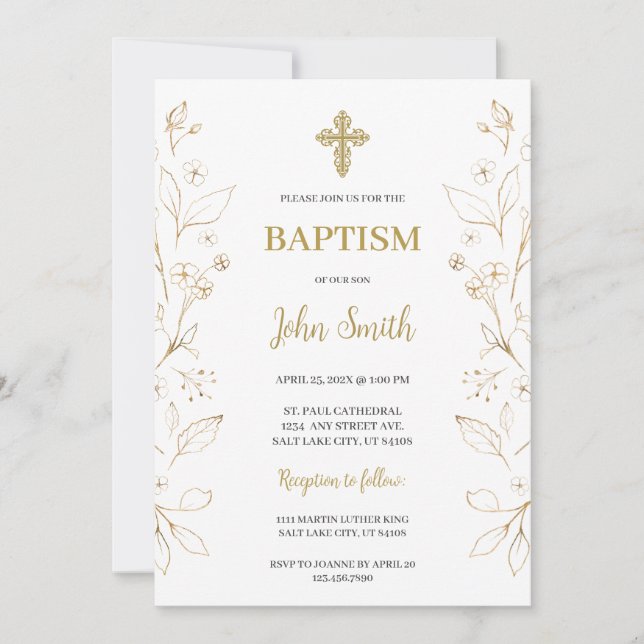 Minimalist Baptism Invitation (Front)