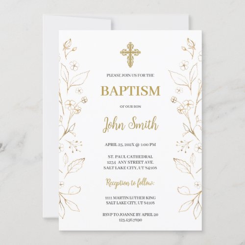 Minimalist Baptism Invitation