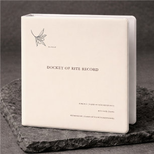 Minimalist Baptism Keepsake Documents  3 Ring Binder