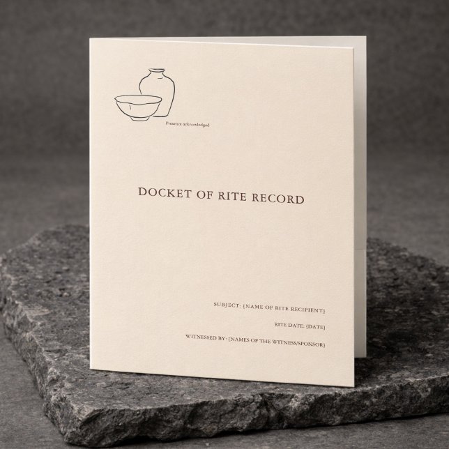 Minimalist Baptism Keepsake Documents  Pocket Folder (Baptism Documents pocket folder )