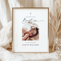 Minimalist Baptism Photo Arch Welcome Poster