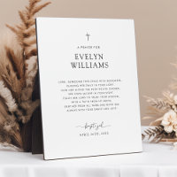 Minimalist Baptism Prayer Personalized Tabletop
