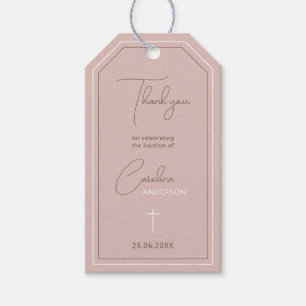 Minimalist Baptism thank you tag