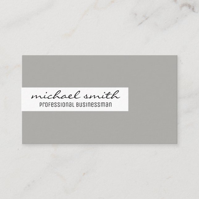Minimalist / Bar Accent (Black / Gray) Business Card (Front)