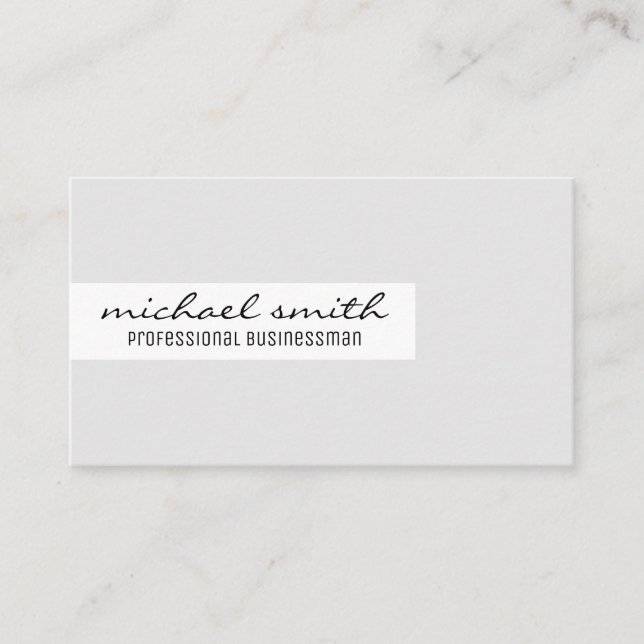 Minimalist / Bar Accent (Gray / Black) Business Card (Front)