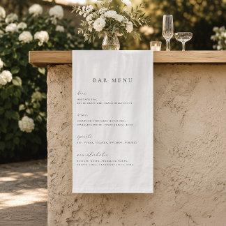 Minimalist Bar Menu List Outdoor Fabric Sign