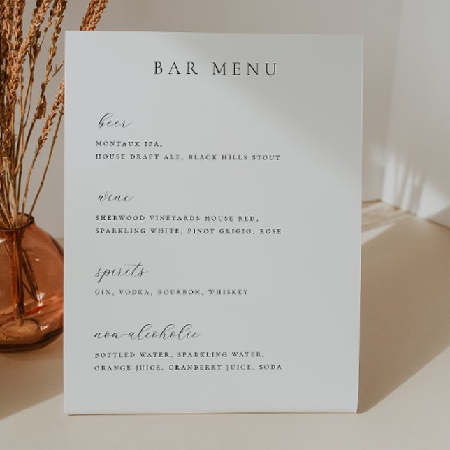 Minimalist Bar Menu List Pedestal Sign (Creator Uploaded)