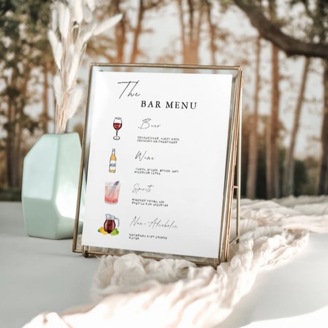 Minimalist Bar Menu Sign Template (Minimalist Bar Menu Sign Template)