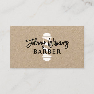 Minimalist barber pole barbershop business card