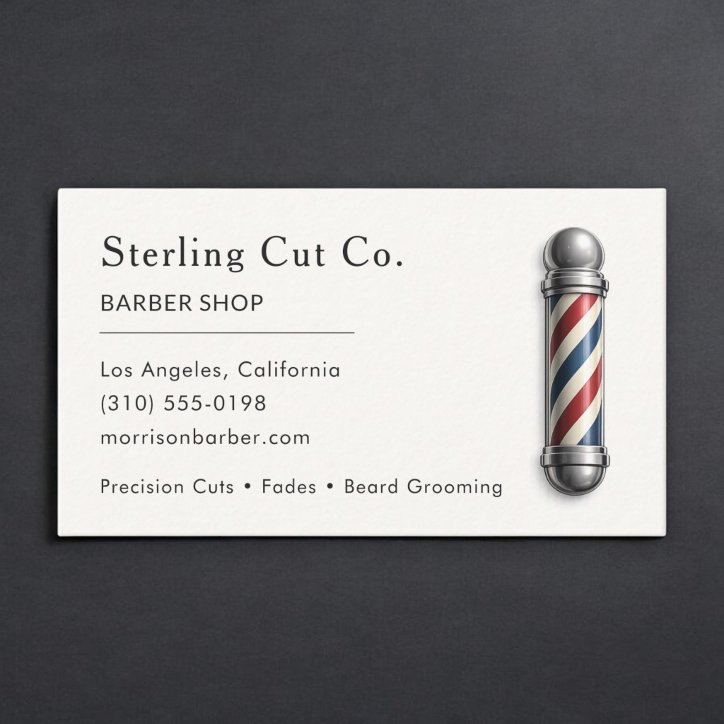 Minimalist Barber Shop Professional Business Card