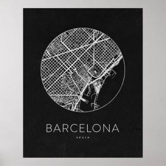 Minimalist Barcelona City Map Poster