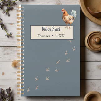 Minimalist Barnyard Watercolor Chicken Planner