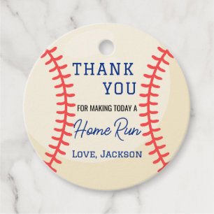 Minimalist Baseball Gifts Favor Thank You Tags
