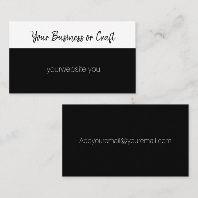 Minimalist Basic Black and White Classy Business Card (Front/Back)