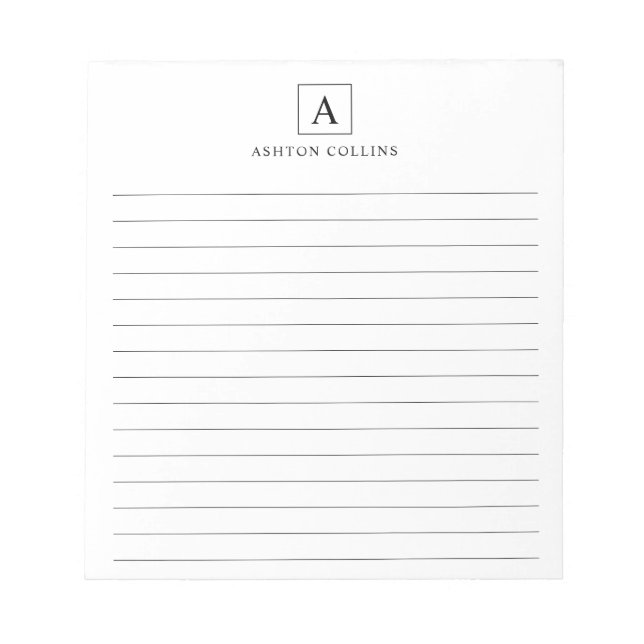 Minimalist Basic Black Notepad (Front)