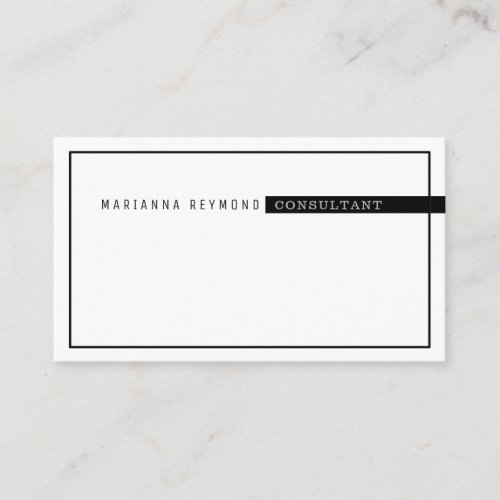minimalist basic consultant elegant white business card