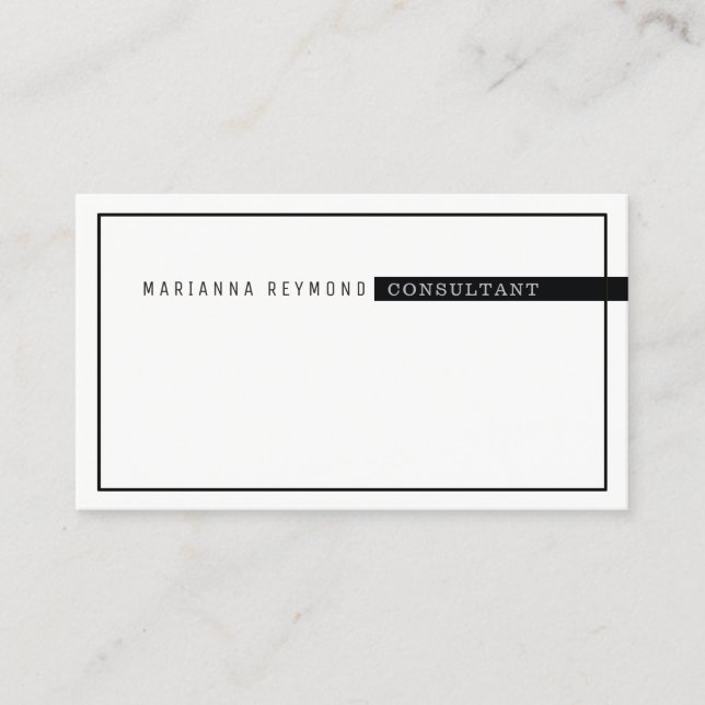 minimalist basic, consultant elegant white business card (Front)