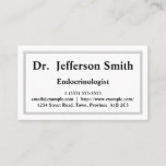 [ Thumbnail: Minimalist & Basic Endocrinologist Business Card ]