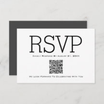 Minimalist Basic Essential QR Code RSVP Card
