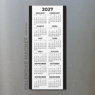 Minimalist Basic Full Year 2027 Magnetic Calendar 