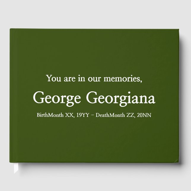 Minimalist & Basic Funeral/Memorial Guest Book (Front)