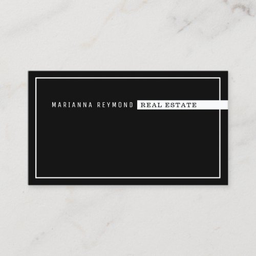 minimalist basic  modern real estate black business card