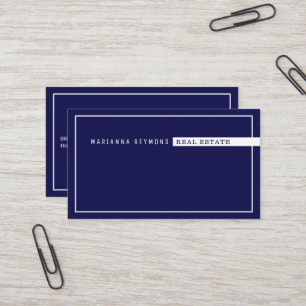 Minimalist Basic & Modern, Real Estate Blue Business Card