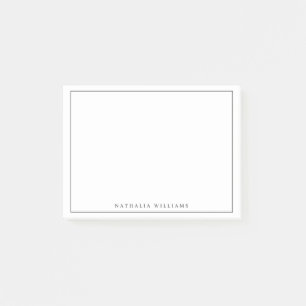 Minimalist Basic Personalize Black Stationery Post-it Notes