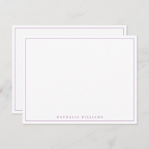 Minimalist Basic Personalize Lavender Stationery Note Card
