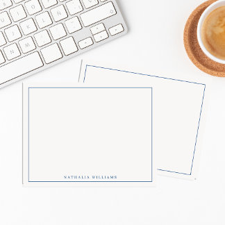 Minimalist Basic Personalize Navy Blue Stationery Note Card