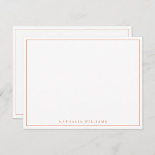 Minimalist Basic Personalize Orange Stationery Note Card