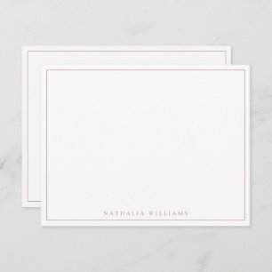 Minimalist Basic Personalize Rose Mauve Stationery Note Card