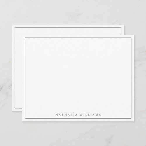 Minimalist Basic Personalized Gray Stationery Note Card