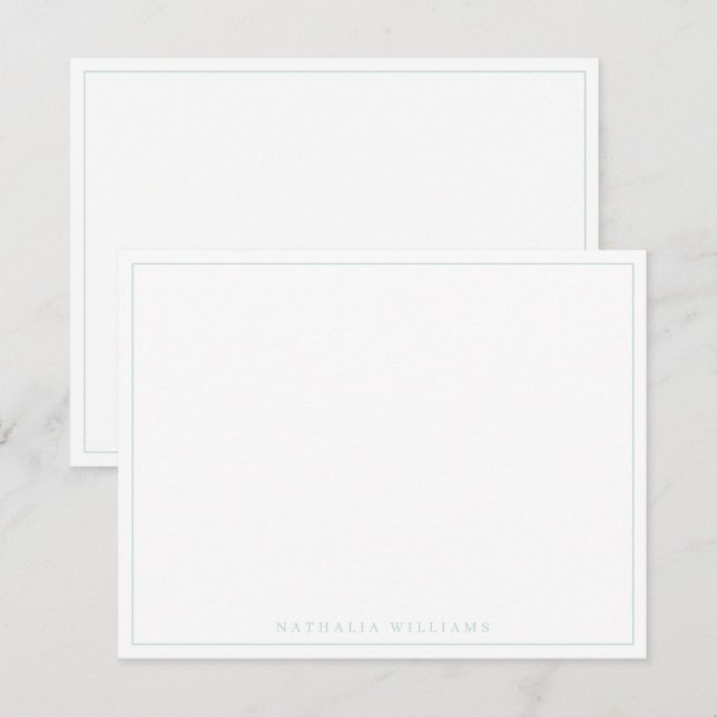 Minimalist Basic Personalized Seaglass Stationery Note Card (Front/Back)