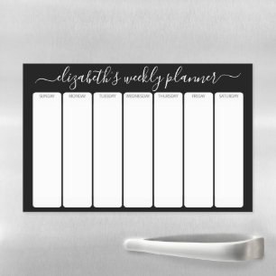 Minimalist Basic Weekly Planner modern script Magnetic Dry Erase Sheet